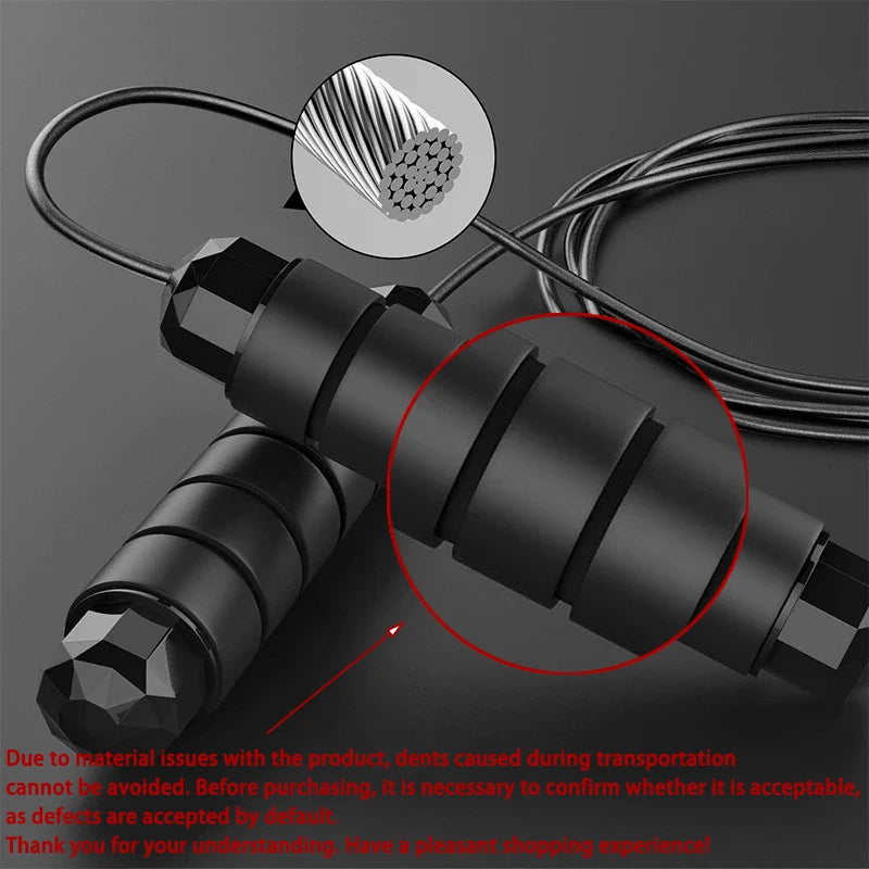 With Ball Bearings Adjustable Tangle-Free Speed Wire Jump Rope Workout with Foam Handles for Fitness Home Workouts and Slim Body